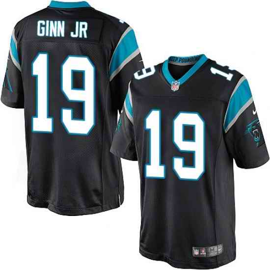 Nike Panthers #19 Ted Ginn Jr Black Team Color Mens Stitched NFL Elite Jersey